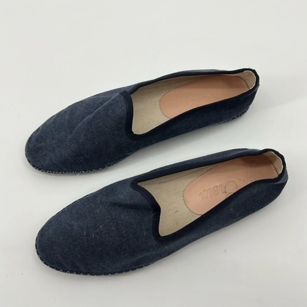 J.Crew Women’s Canvas Venetian Loafers in Navy Blue Indigo size 9.5